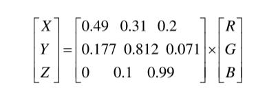 RGB顏色空間先轉(zhuǎn)到XYZ空間